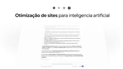 Banner sobre otimização de site para as ias destacando estratégias de GEO, dados estruturados Schema e buscas generativas na Kangoo Digital Banner sobre otimização de site para as ias destacando estratégias de GEO, dados estruturados Schema e buscas generativas na Kangoo Digital