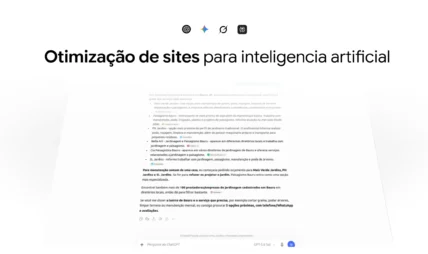 Banner sobre otimização de site para as ias destacando estratégias de GEO, dados estruturados Schema e buscas generativas na Kangoo Digital